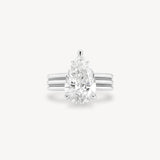 Pear Cut Diamond Triple-Ribbed Solitaire Ring