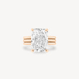 Radiant Cut Diamond Triple-Ribbed Solitaire Ring