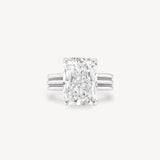 Radiant Cut Diamond Triple-Ribbed Solitaire Ring
