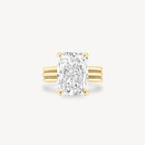 Radiant Cut Diamond Triple-Ribbed Solitaire Ring