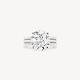 Round Cut Diamond Triple-Ribbed Solitaire Ring