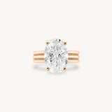 Oval Cut Diamond Triple-Ribbed Solitaire Ring