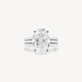 Oval Cut Diamond Triple-Ribbed Solitaire Ring