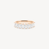 Emerald Cut Diamond Half Eternity Ring
