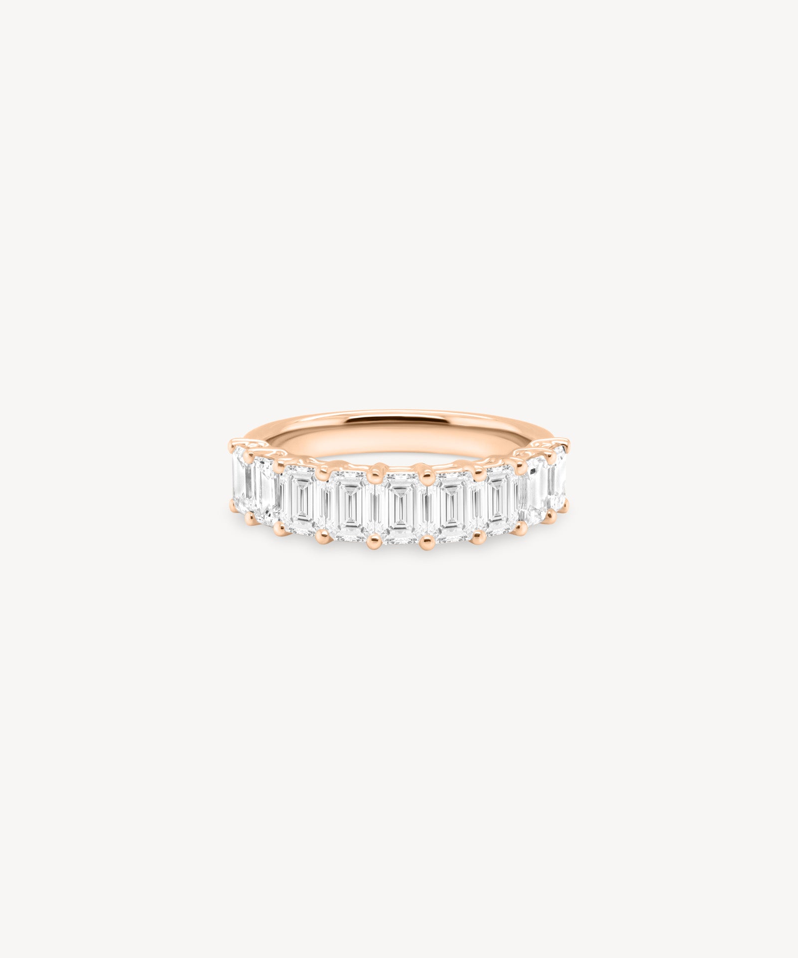 Emerald Cut Diamond Half Eternity Ring