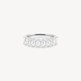 Emerald Cut Diamond Half Eternity Ring
