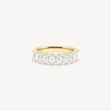 Emerald Cut Diamond Half Eternity Ring