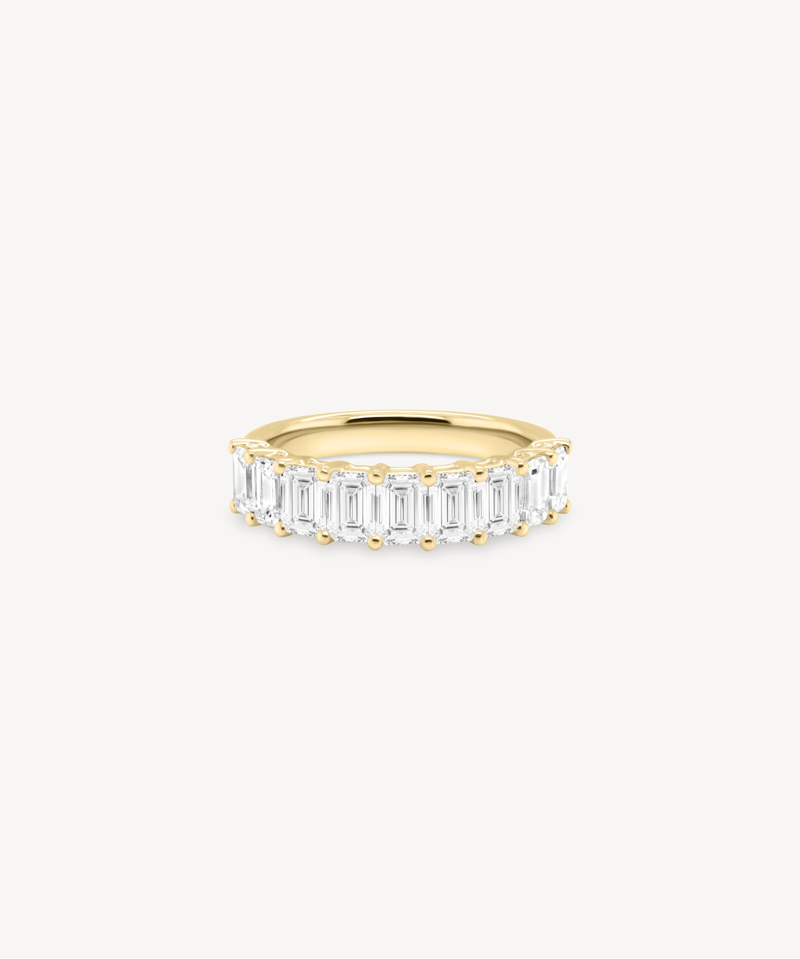 Emerald Cut Diamond Half Eternity Ring