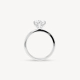 Round Cut Diamond Solitaire Ring in Six-Prong Setting with Hidden Halo