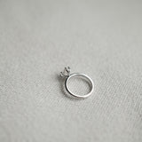 Round Cut Diamond Solitaire Ring in Six-Prong Setting with Hidden Halo