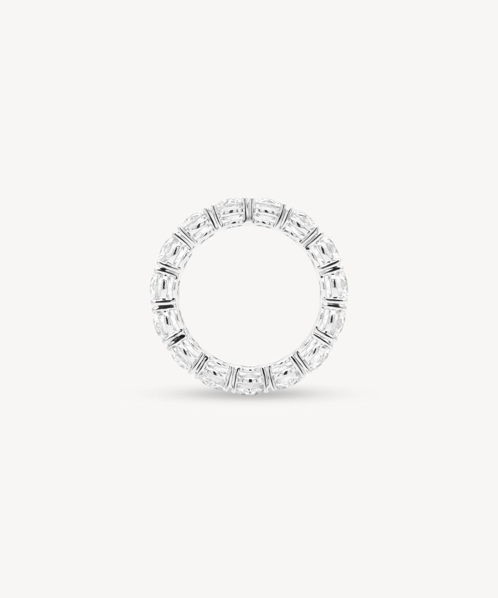 tinxx Large Round Cut Diamond Eternity Ring on white background side view