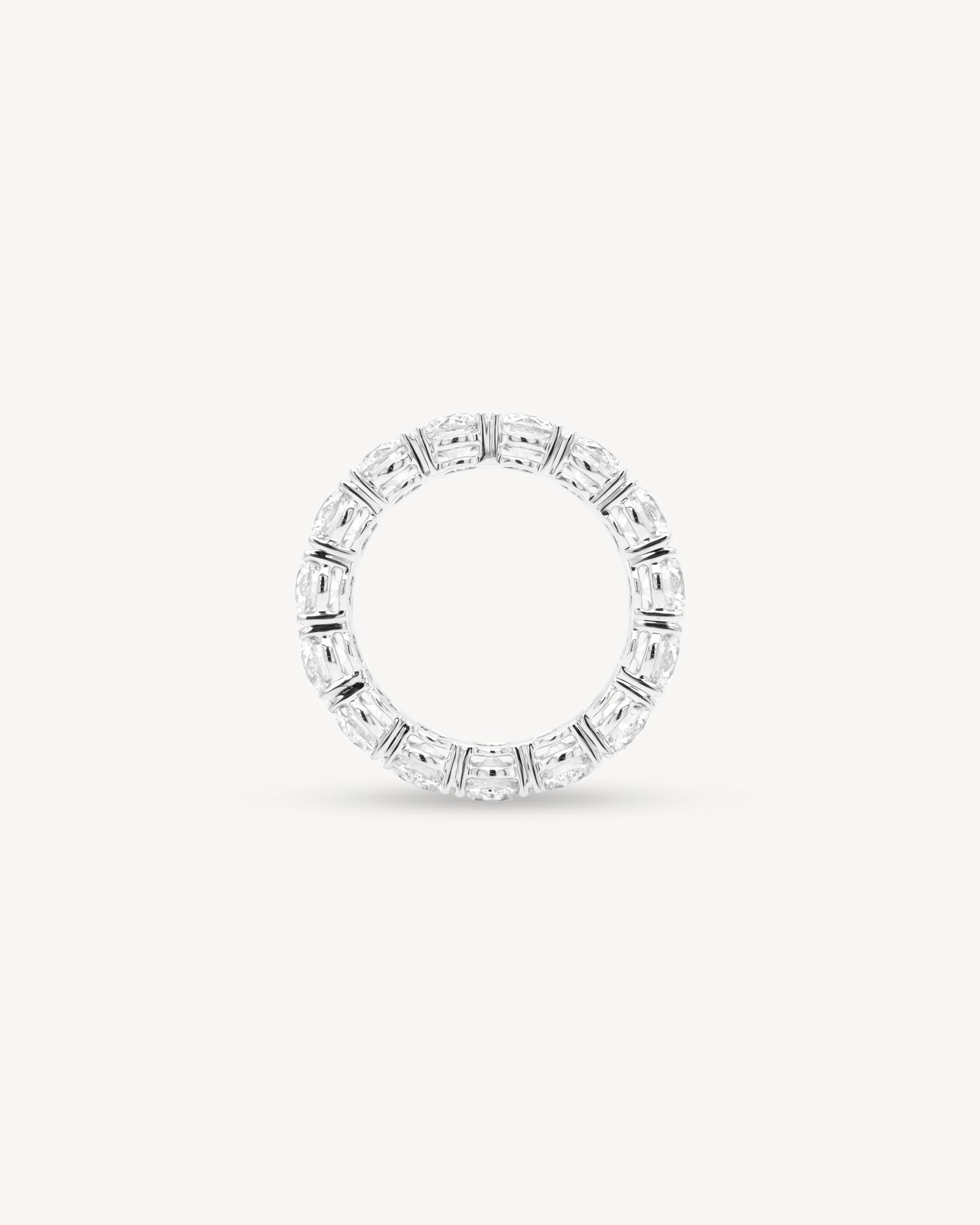 tinxx Large Round Cut Diamond Eternity Ring on white background side view