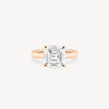 Classic Asscher Cut Diamond Solitaire Ring in Cathedral Setting