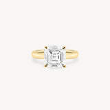 Classic Asscher Cut Diamond Solitaire Ring in Cathedral Setting