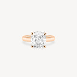 Classic Cushion Cut Diamond Solitaire Ring in Cathedral Setting