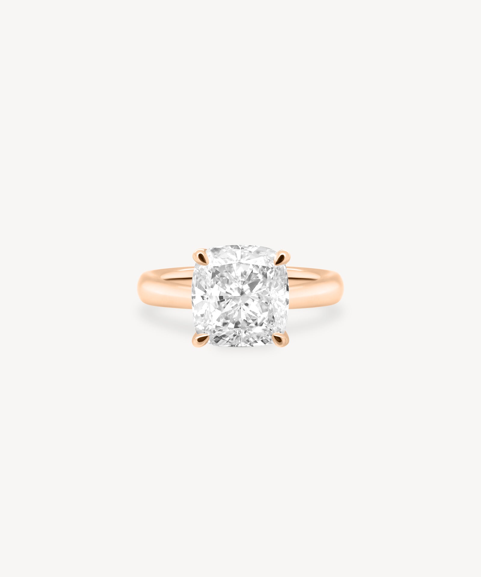 Classic Cushion Cut Diamond Solitaire Ring in Cathedral Setting