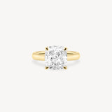 Classic Cushion Cut Diamond Solitaire Ring in Cathedral Setting