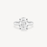 Classic Oval Cut Diamond Solitaire Ring in Cathedral Setting