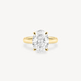 Classic Oval Cut Diamond Solitaire Ring in Cathedral Setting