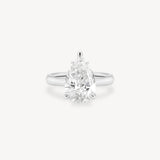 Classic Pear Cut Diamond Solitaire Ring in Cathedral Setting