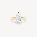 Classic Pear Cut Diamond Solitaire Ring in Cathedral Setting