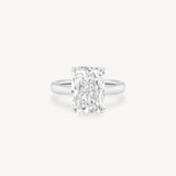 Classic Radiant Cut Diamond Solitaire Ring in Cathedral Setting
