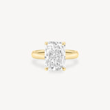 Classic Radiant Cut Diamond Solitaire Ring in Cathedral Setting