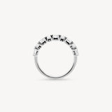 Alternating Emerald and Round Cut Diamond Half Eternity Ring