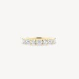 Alternating Emerald and Round Cut Diamond Half Eternity Ring