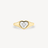 Heart Shaped Diamond Signet Ring