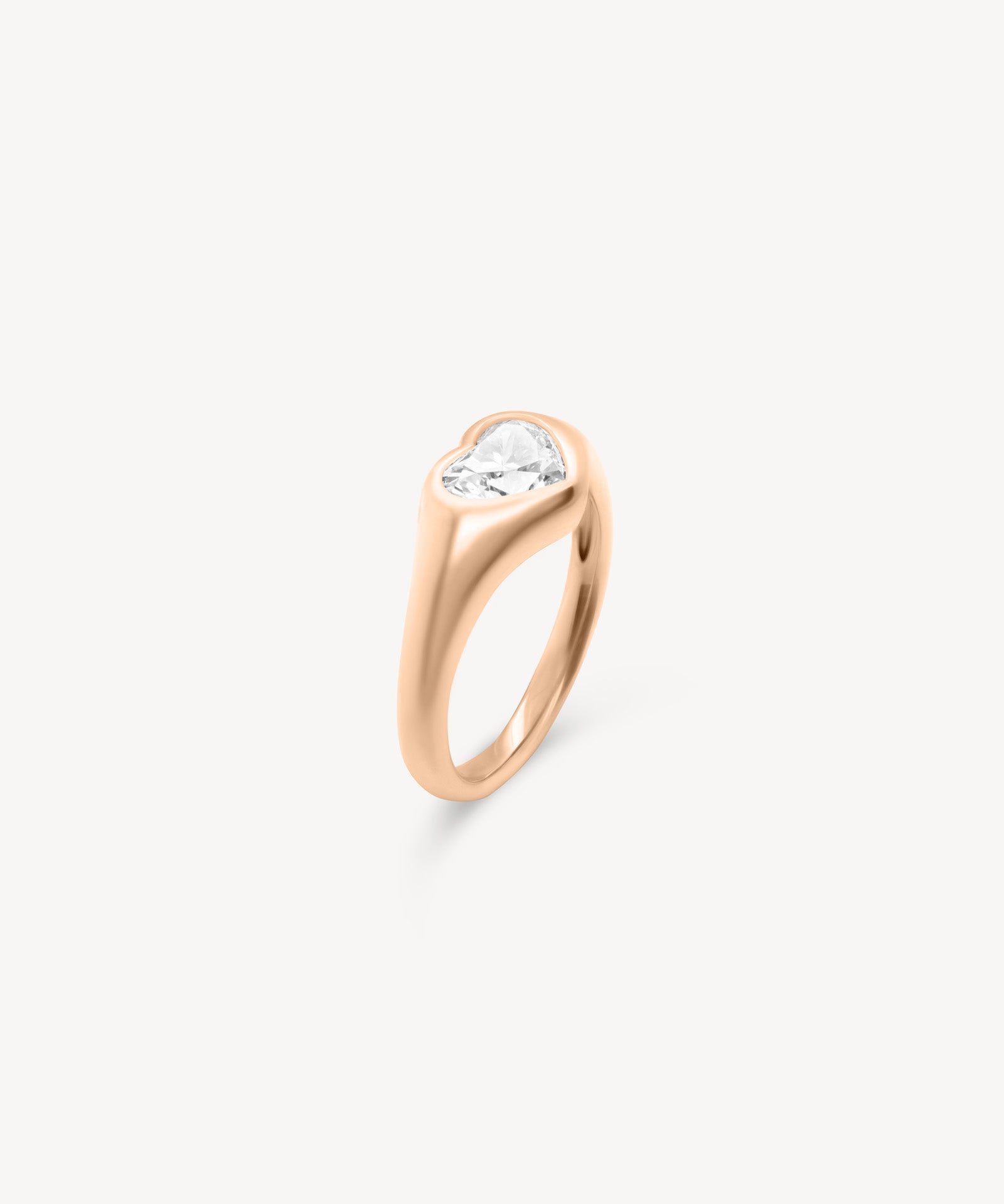 Heart Shaped Diamond Signet Ring