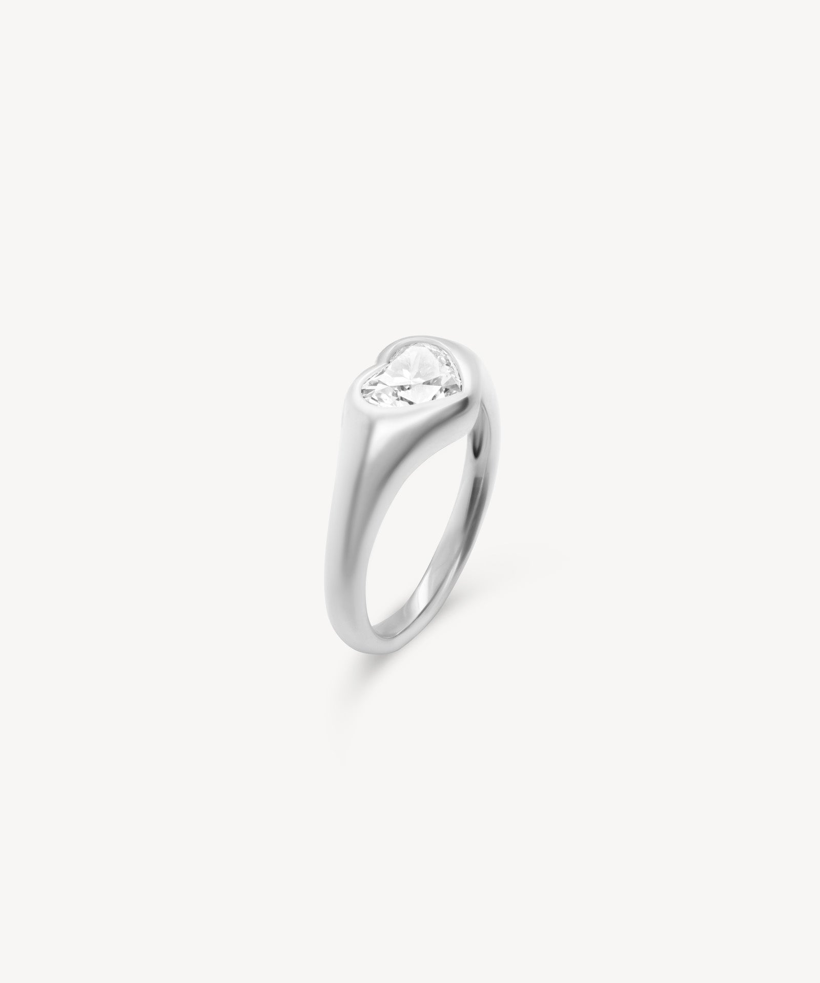 Heart Shaped Diamond Signet Ring