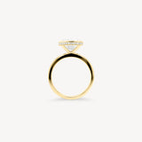 Oval Cut Diamond Solitaire Bezel Ring with Hidden Halo
