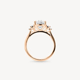 Oval Cut Diamond Ring with Graduated Baguette Side Stones