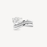 Pear Cut Diamond Three Layer Wave Gold Ring