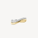 Wave Diamond and Gold Ring