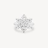 Large Diamond Cluster Flower Ring