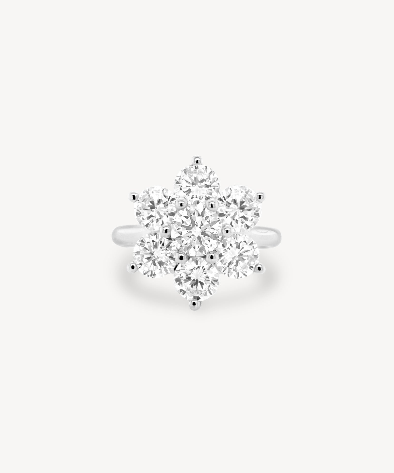 Large Diamond Cluster Flower Ring