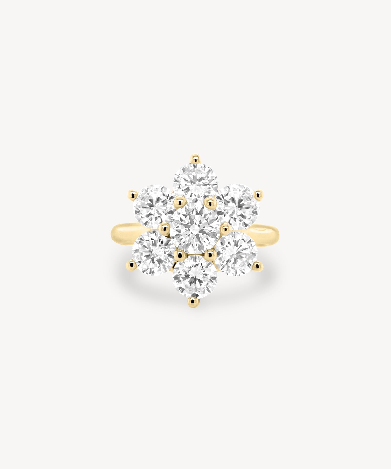 Large Diamond Cluster Flower Ring