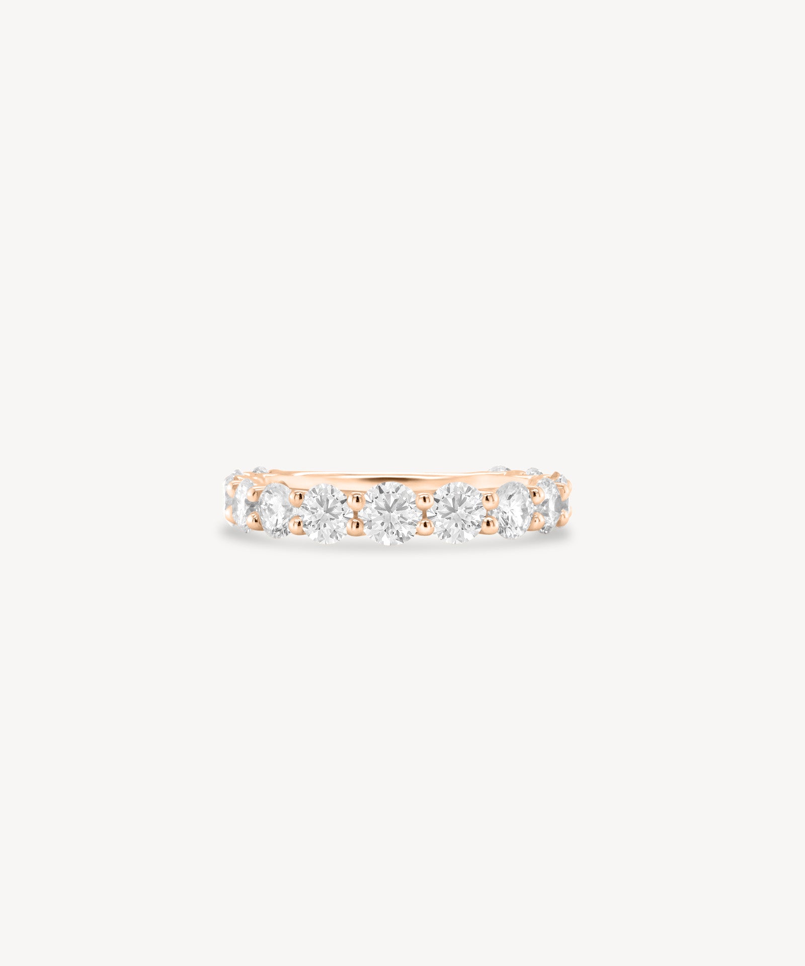 Three quarter diamond eternity ring in rose gold