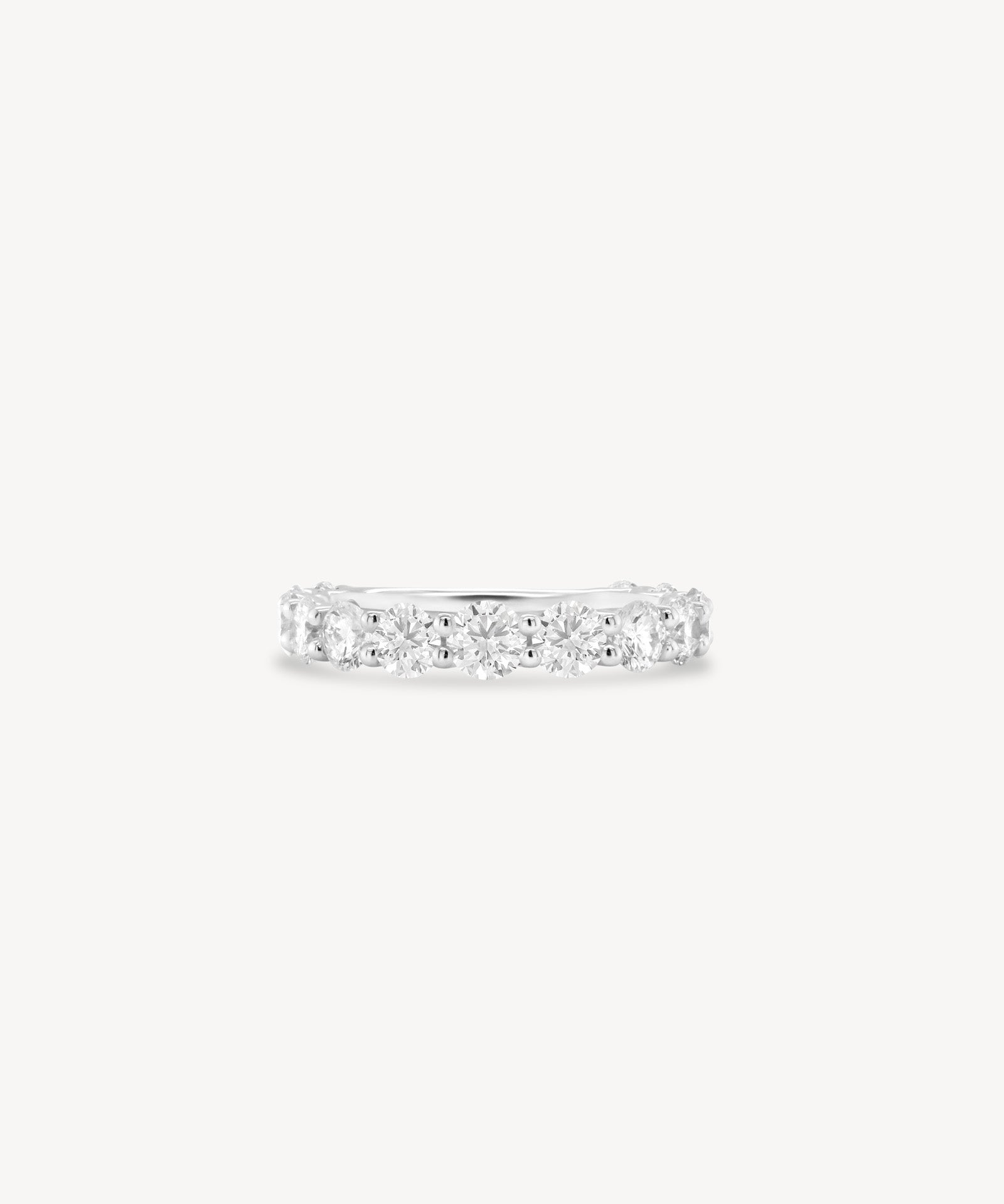 Three quarter diamond eternity ring in white gold
