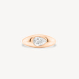 Pear Cut Diamond Signet Ring