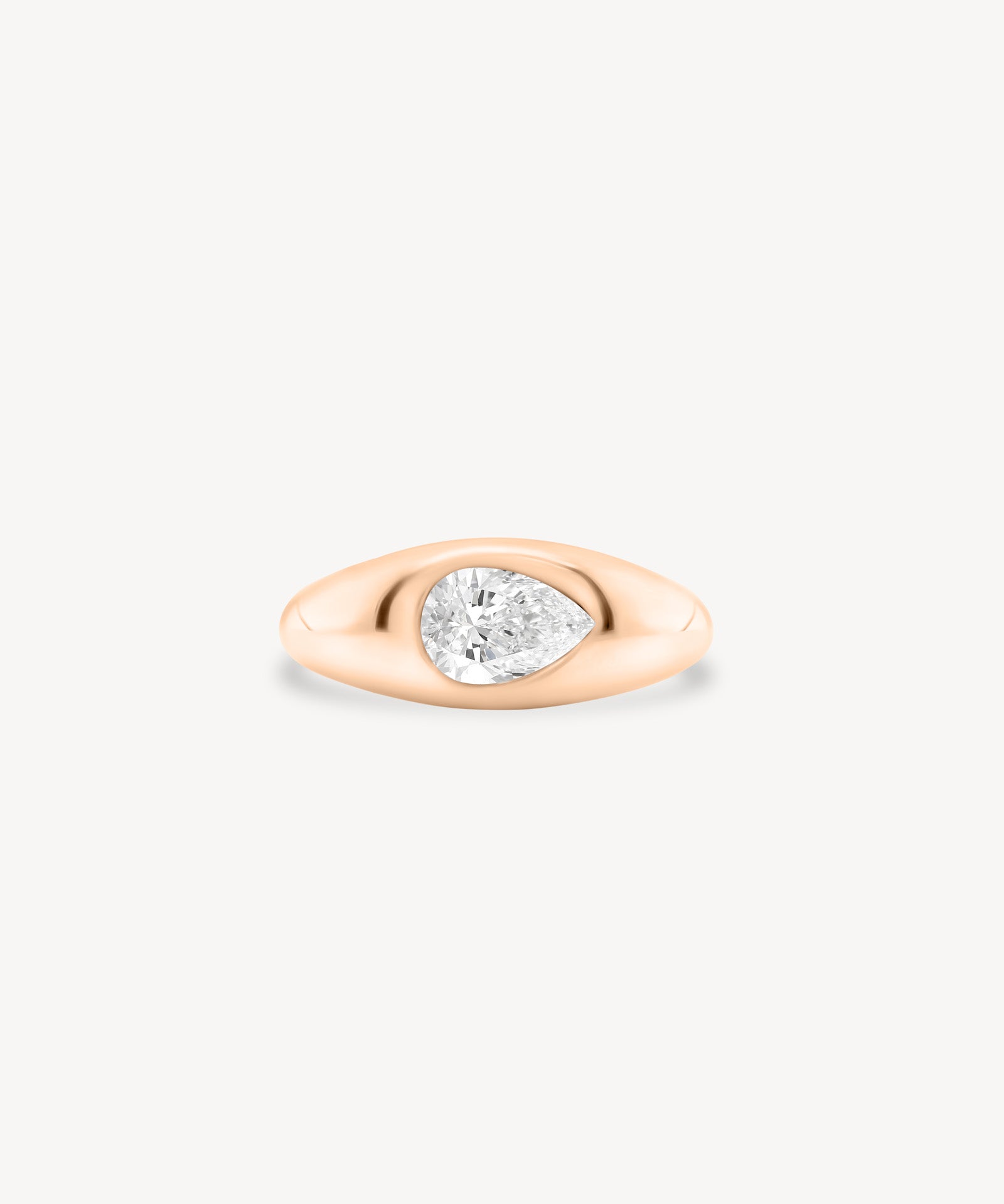 Pear Cut Diamond Signet Ring