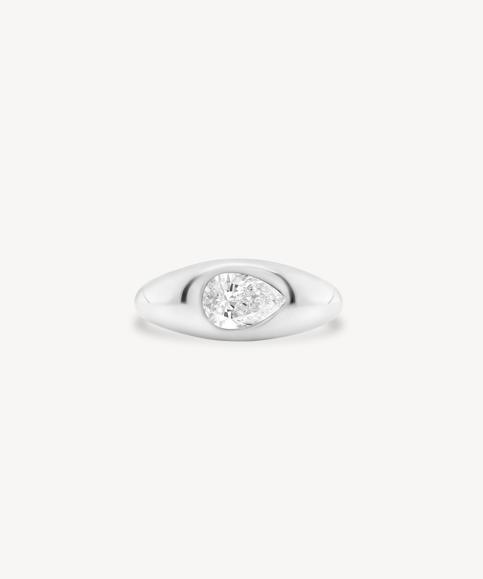 Pear Cut Diamond Signet Ring