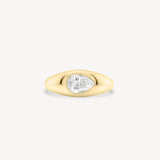 Pear Cut Diamond Signet Ring