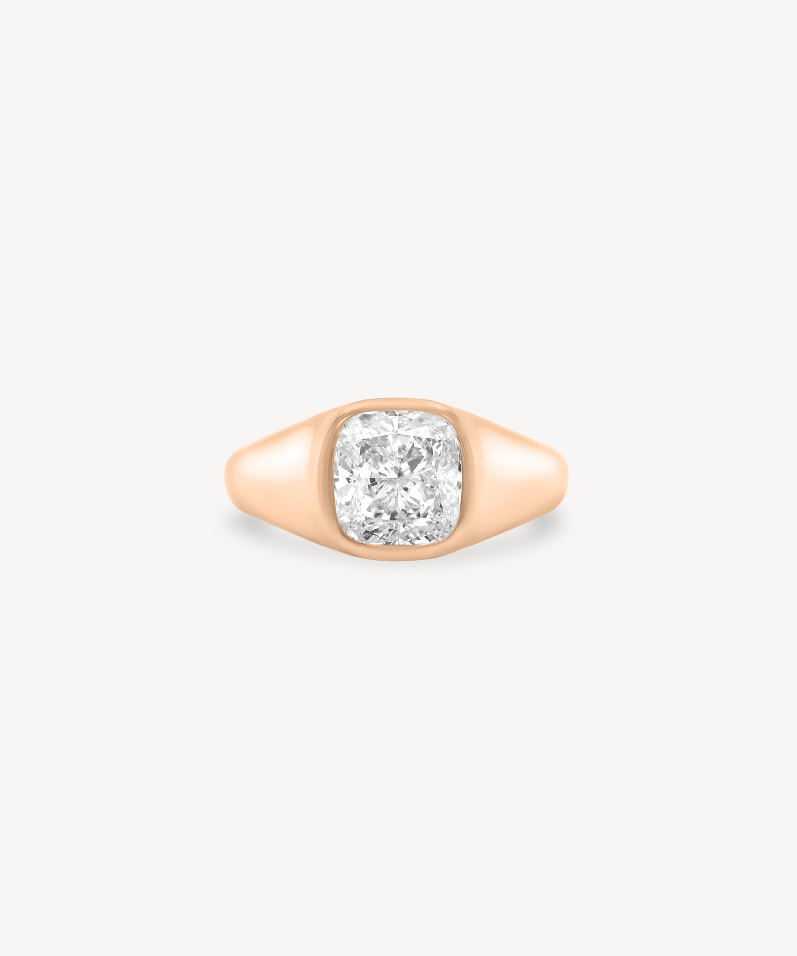 Cushion Cut Diamond Signet Ring