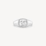 Cushion Cut Diamond Signet Ring