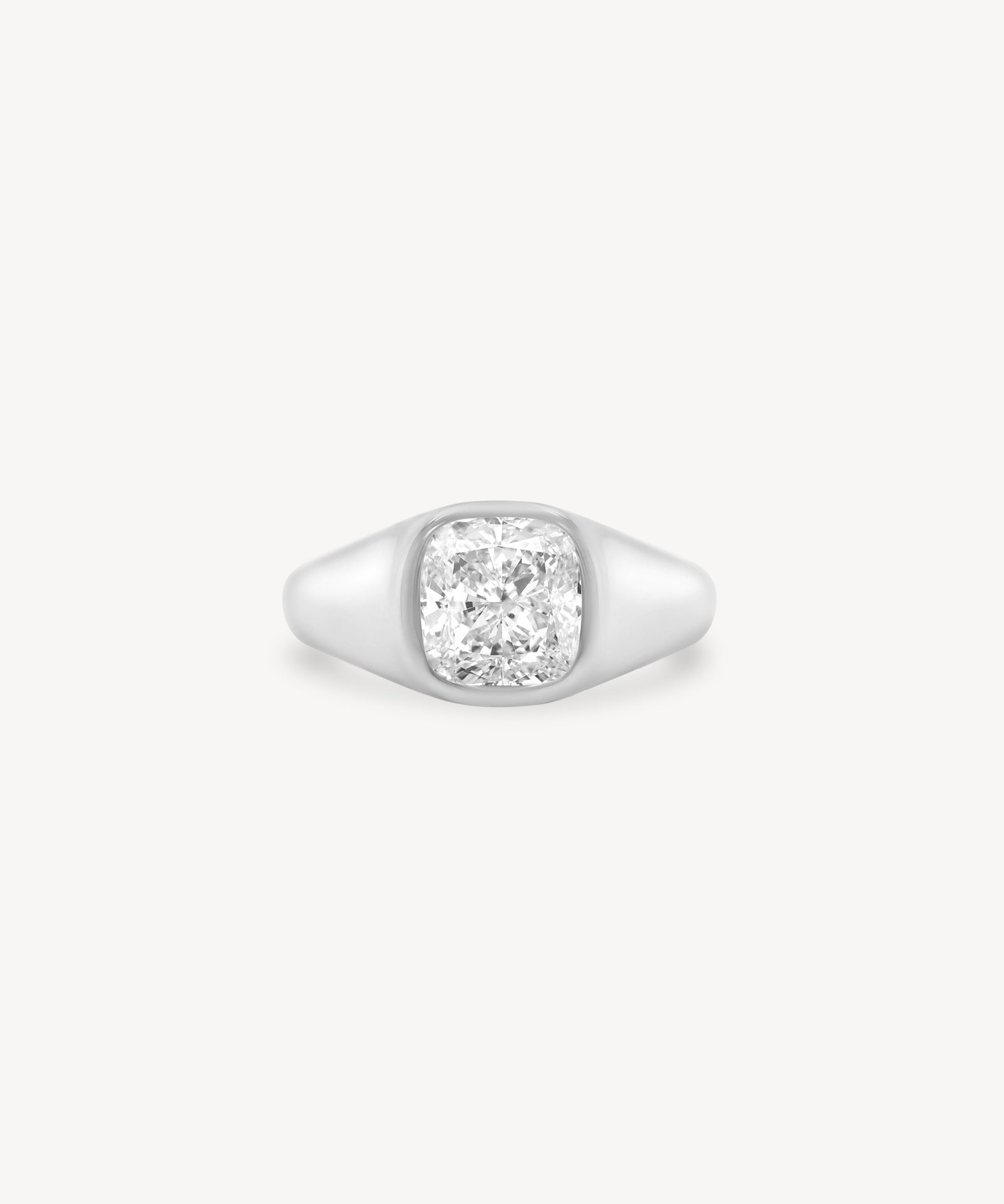 Cushion Cut Diamond Signet Ring