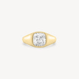 Cushion Cut Diamond Signet Ring