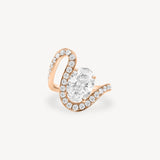 Oval Cut Diamond Wave Pavé Ring